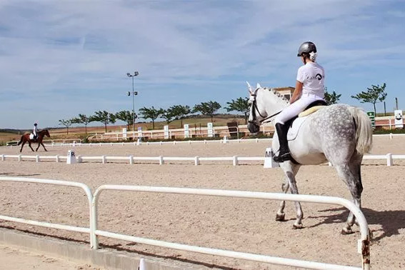 Jinete en un curso o clinic de equitacion en Equus Duri