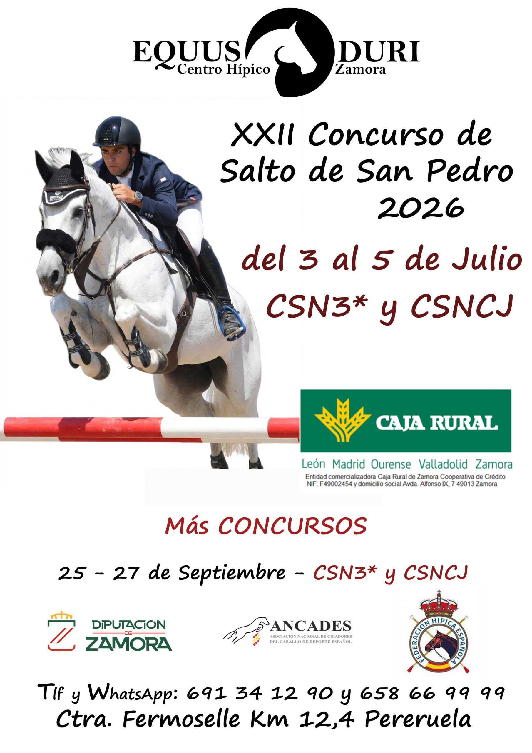 Cartel del XXII Concurso de Salto de San Pedro 2026 de Equus Duri