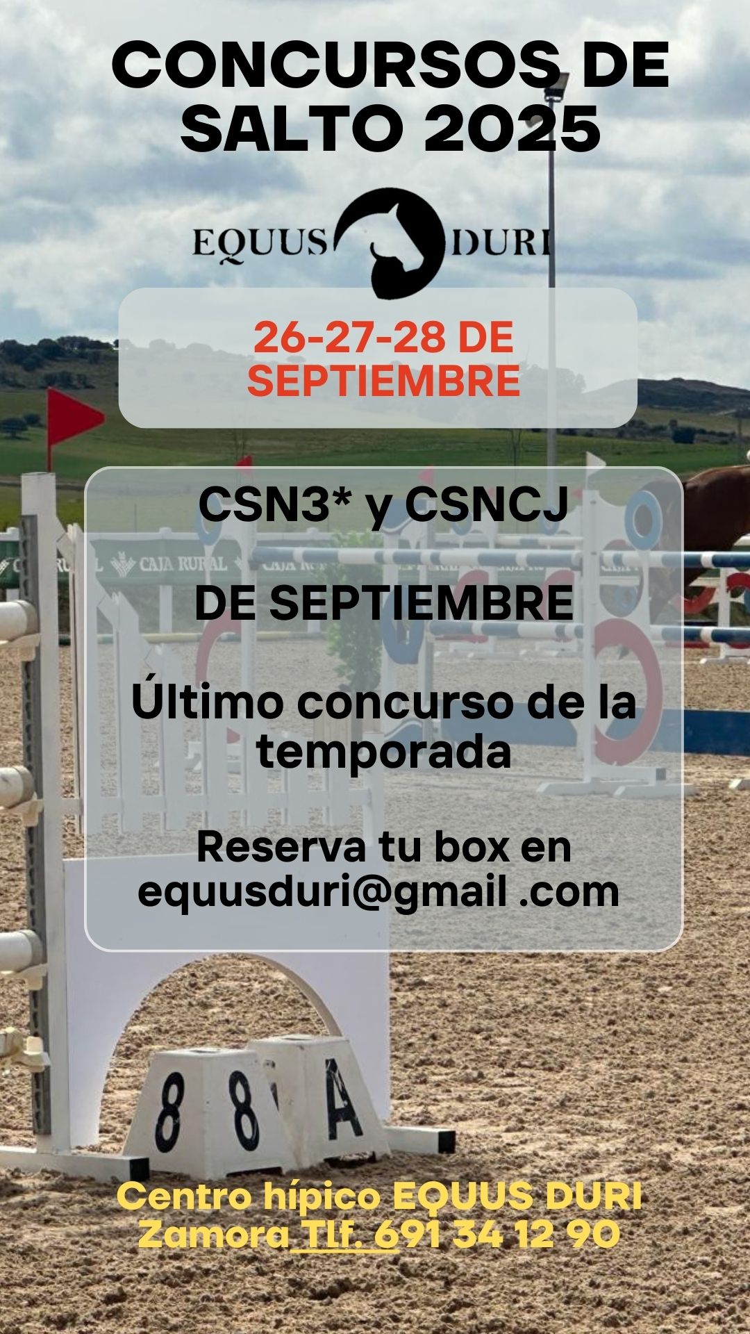 Cartel del Concurso de Salto CSN3 de septiembre de Equus Duri