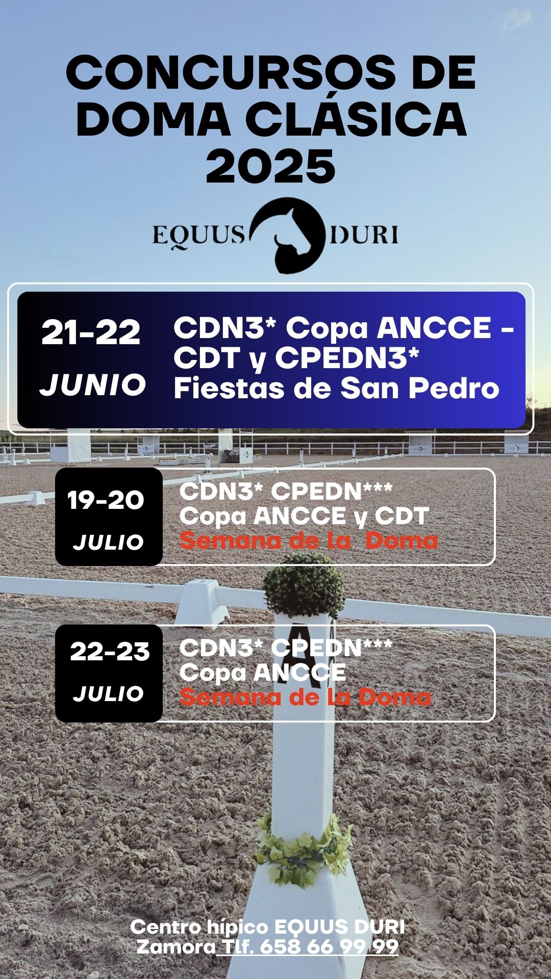 Cartel de los Concursos de Doma Clasica Copa ANCCE de Equus Duri